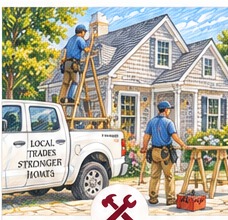 Local tradespeople working at a Falmouth home